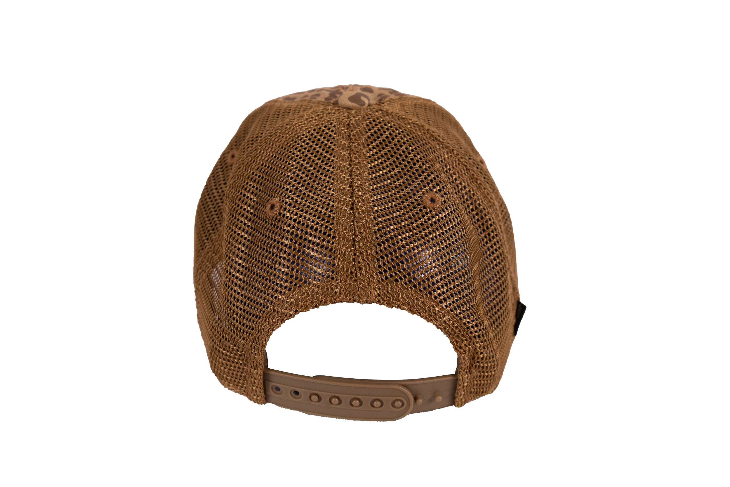 Brown mesh cap on a white background