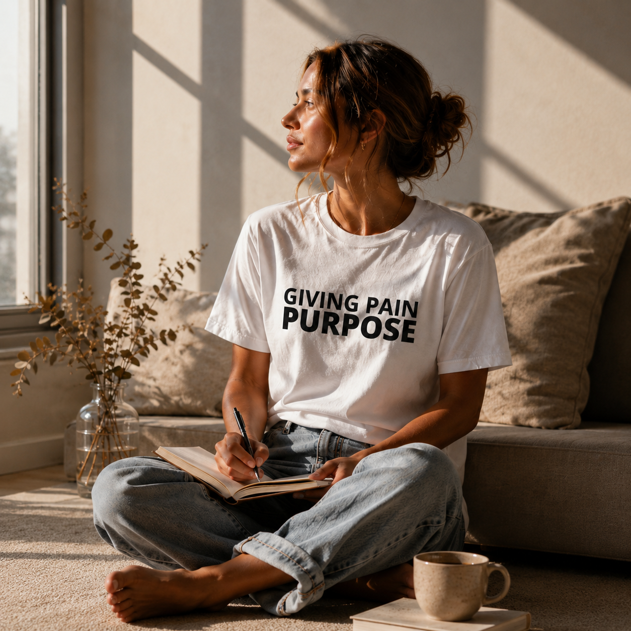 Woman in the core tee