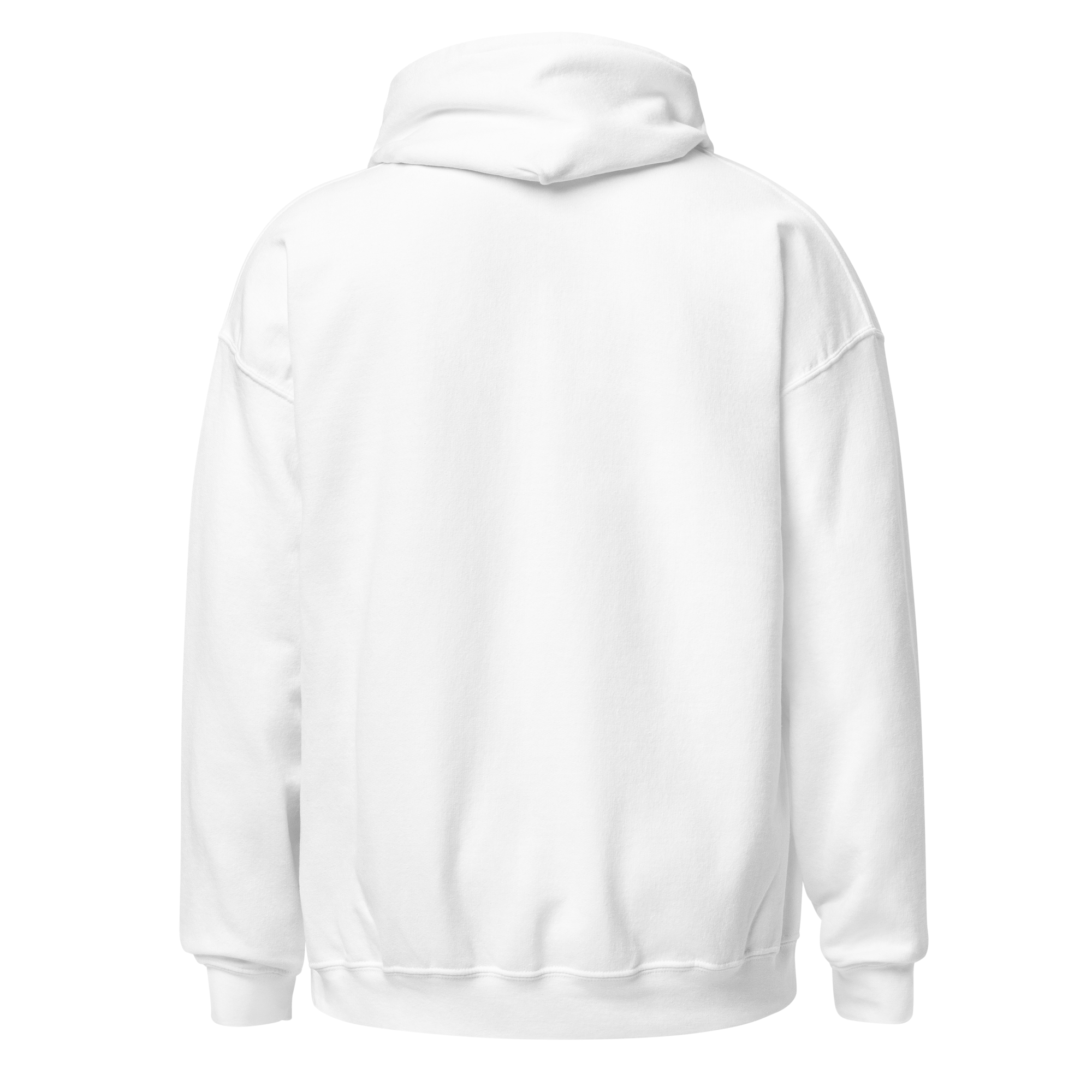 White Purpose Hoodie featuring The Pain Game Podcast artwork, empowering comfort wear.